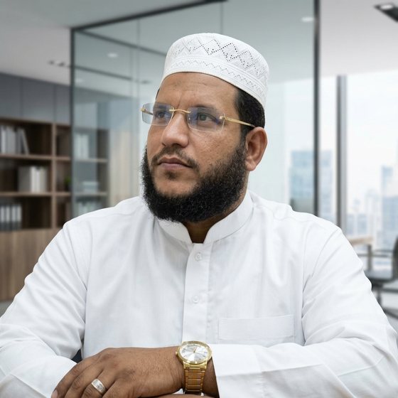 Moulavi Alhaj B. Mohamed Sadath, proprietor and Umra guide of Talbiyah Haj & Umrah Service, Chennai.